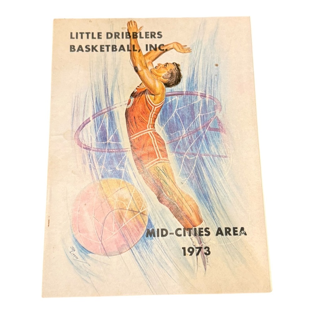 1973 Little Dribblers Basketball Mid-Cities Texas Program Vintage Advertising